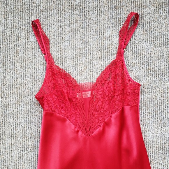 Victoria's Secret Gold Label Satin Nightgown Red Medium - Picture 6 of 12